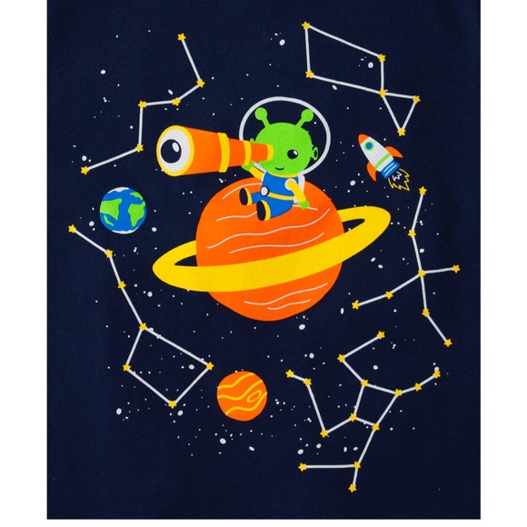 NWT: GLOW IN THE DARK! Toddlers Alien Graphic Tee, Tidal Color - Picture 3 of 3